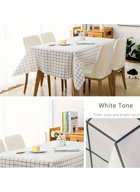 Checked Table Cloth White 137x183cm