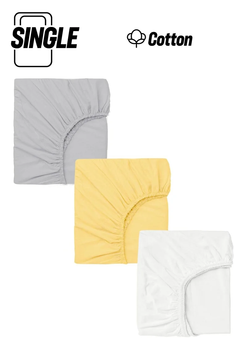 كوتن كونسيبت 3 Pieces of Cotton and Elastic Combed Cotton Baby Bedsheet