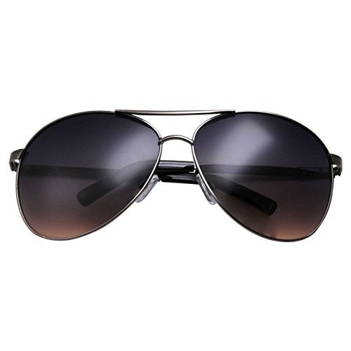 grinderPUNCH - Big XL Wide Frame Extra Large Aviator Sunglasses Oversized 148mm (Gunmetal, 62) - Image 1