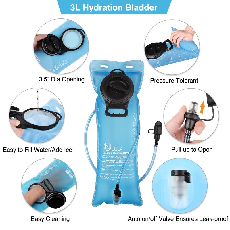 NOOLA Hydration Backpack with 3L TPU Water Bladder, Tactical Molle Water Backpack for Men Women, Hydration Pack for Hiking, Biking, Running and Climbing ,Tan - Image 2