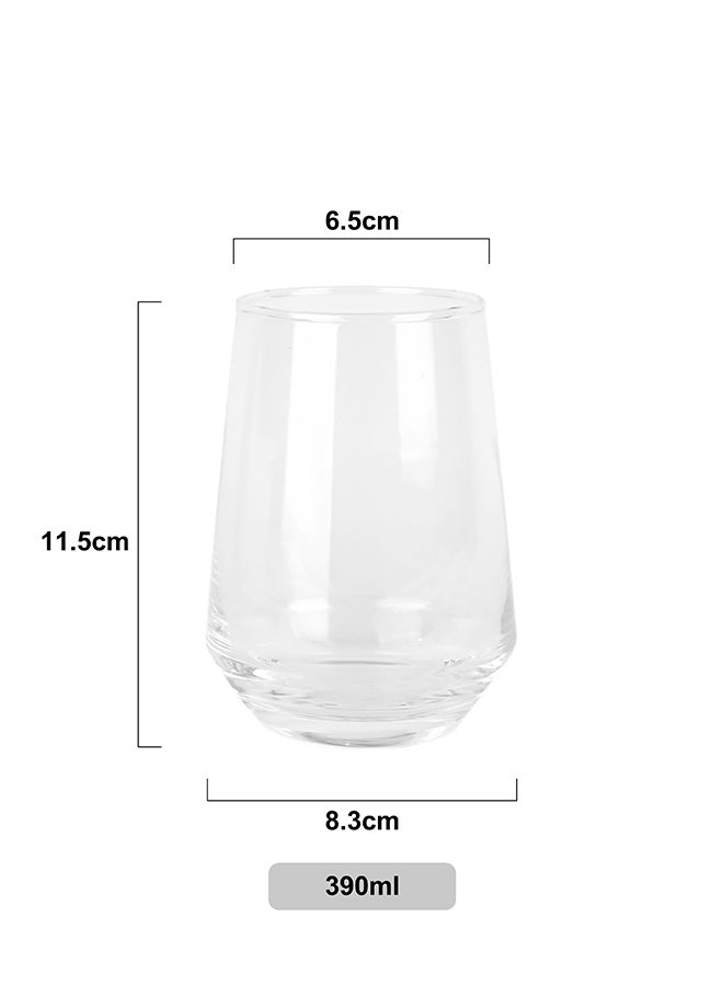 Ollieroo Drinking Glasses Set of 6, 390ml Water Glasses, Stemless Wine Glasses, Glass for Cocktail, Juice, Mojito, Iced Tea, Kitchen and Bar Glassware - Image 4