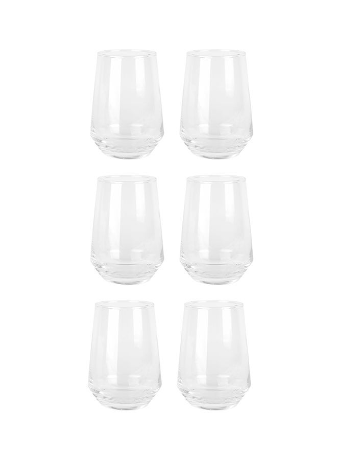 Ollieroo Drinking Glasses Set of 6, 390ml Water Glasses, Stemless Wine Glasses, Glass for Cocktail, Juice, Mojito, Iced Tea, Kitchen and Bar Glassware - Image 3