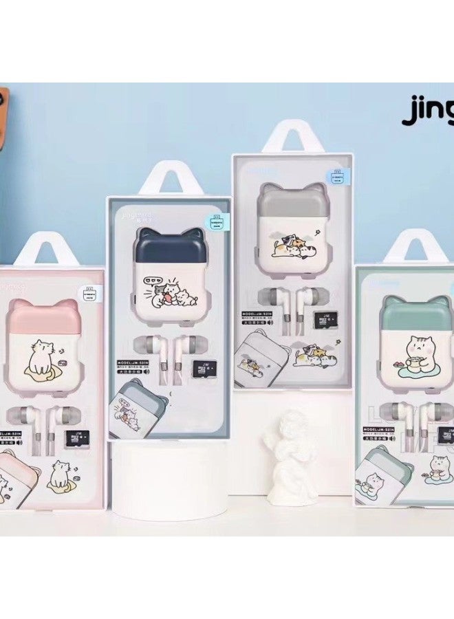 USB Socket With Memory Card In-ear Mp3 With External Sound Card To Listen To Students Learn MP3 At Any Time-Body Color:JM531-Memory Capacity:jm Card-mp3 - Image 1