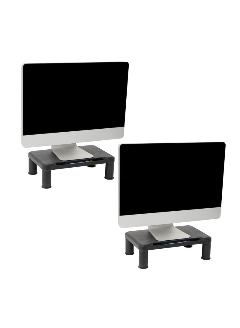 Mind Reader Mind Reader Monitor Stand Set of 2 Height Adjustable Laptop Computer Riser Office 145L x 105W x 525H Black 