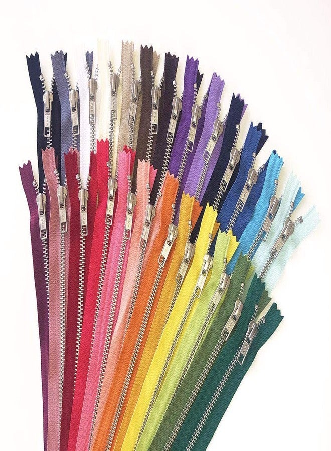 Craftbot Assorted Zippers -10 Inch Aluminum Metal Zippers - Silver No.5 Zips for Bags Set of 25 by Craftbot - Image 1