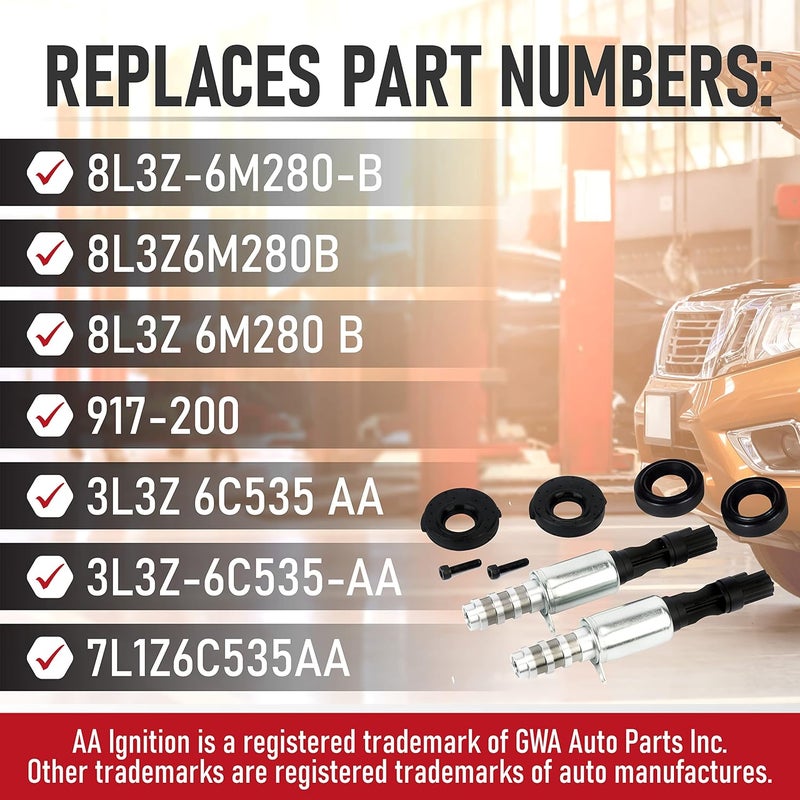AA Ignition Camshaft Variable Valve Timing Solenoid VCT Replaces 8L3Z-6M280-B - Compatible with Ford, Lincoln & Mercury Vehicles - Expedition, F150, F250, F350, F450 3V 5.4L, 5.4, 4.6 - Solenoids and Cam Seals - Image 3