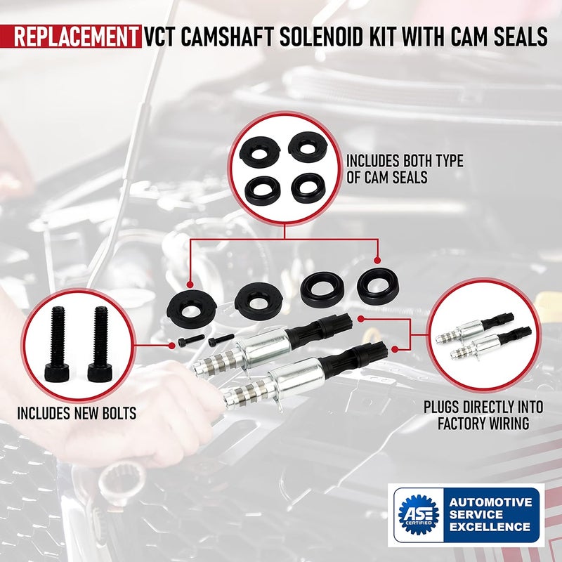 AA Ignition Camshaft Variable Valve Timing Solenoid VCT Replaces 8L3Z-6M280-B - Compatible with Ford, Lincoln & Mercury Vehicles - Expedition, F150, F250, F350, F450 3V 5.4L, 5.4, 4.6 - Solenoids and Cam Seals - Image 4