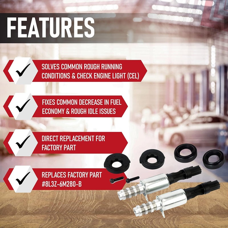 AA Ignition Camshaft Variable Valve Timing Solenoid VCT Replaces 8L3Z-6M280-B - Compatible with Ford, Lincoln & Mercury Vehicles - Expedition, F150, F250, F350, F450 3V 5.4L, 5.4, 4.6 - Solenoids and Cam Seals - Image 2