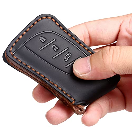 EASYANT Leather Car Key Fob Cover for Lexus 2021-2025 ES RX 350 Compatible with Lexus New LS NX Key Shell Case Black - Image 5