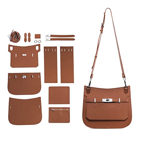 POPSEWING Designer Crossbody Bag DIY Kit for Girls - Leather Working & Sewing Kit for Shoulder Bag, Personalized Gifts (Brown) - Image 1