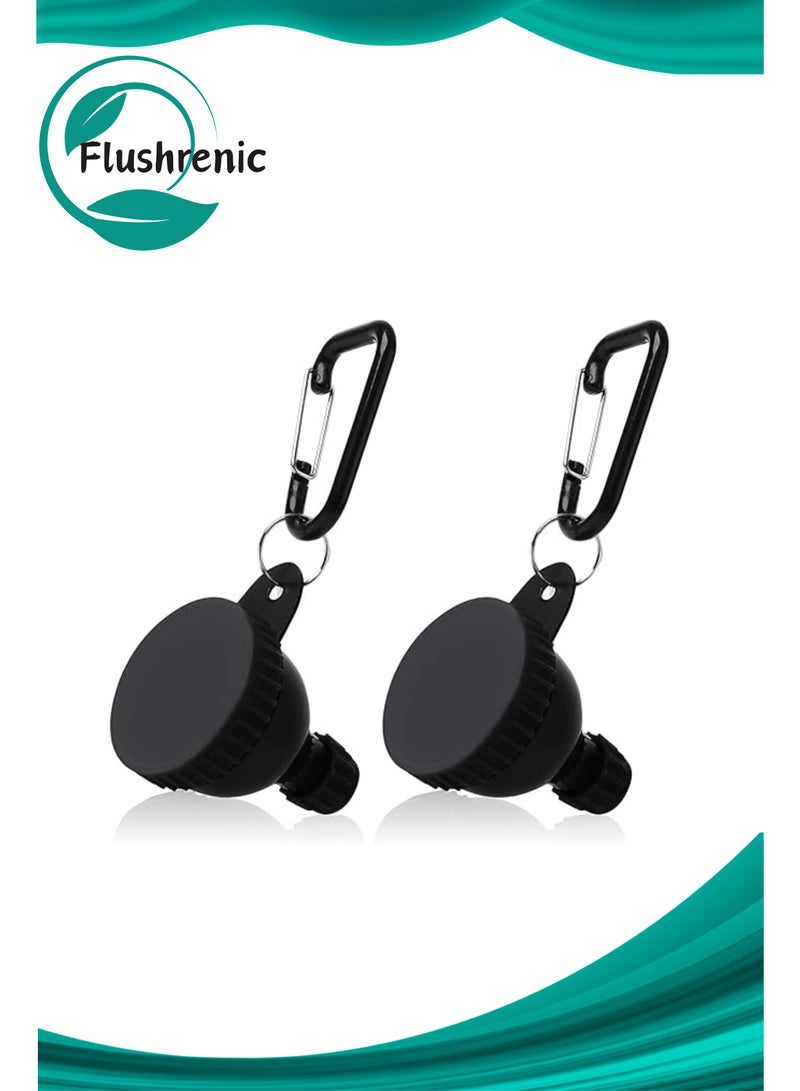 فلوشرينيك حاوية مسحوق البروتين 2 قطعة، حاوية سفر مسحوق البروتين المحمولة، قبل التمرين / صالة الرياضة مكملات القمع سلاسل المفاتيح (أسود، 50 مل) - Image 1