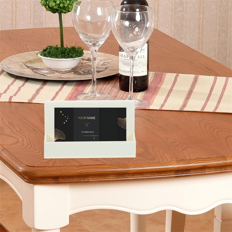 Professional Card Holder Set With Base 2pcs Business Plastic Storage - Image 3