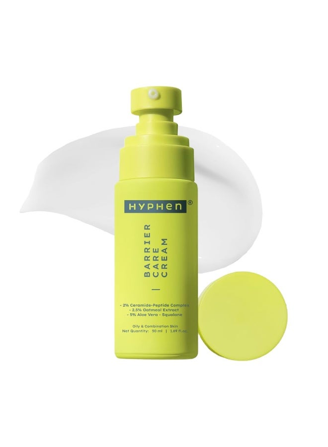 Hyphen 2% Ceramide-Peptide Complex Barrier Repair Face Moisturizer- Oily Skin | Lightweight Gel Cream, Oil-Free Hydration- Dull, Dehydrated Skin | Non-Comedogenic Non-Sticky Cream for Women, Men -50ml - Image 1