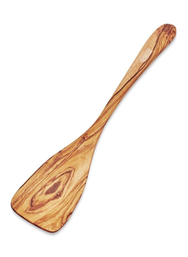 Sur La Table Olivewood Curved Turner – 15.2" Handcrafted Italian Wooden Cooking Utensil for Sautéing, Folding & More – Unique Grain & Pattern - Image 1