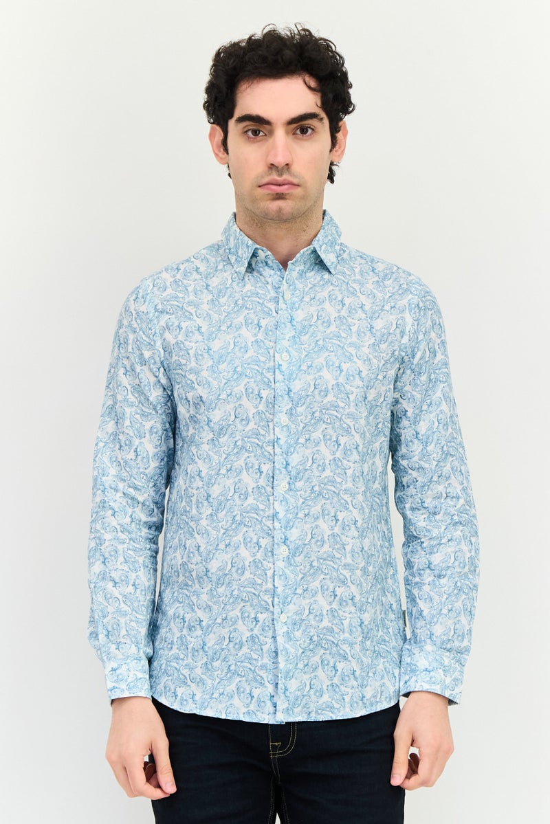 JACK & JONES Men Regular Fit Long Sleeve Paisley Print Casual Shirt, Multicolor - Image 1