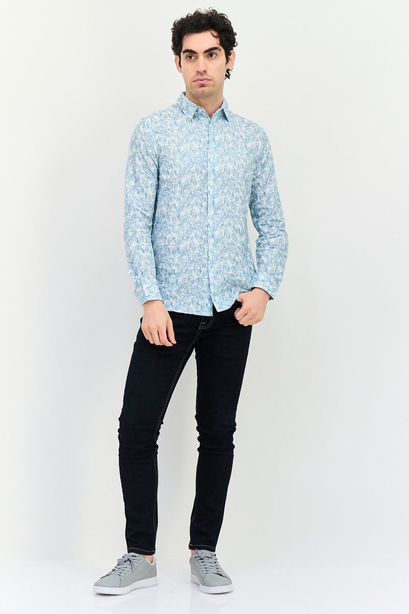JACK & JONES Men Regular Fit Long Sleeve Paisley Print Casual Shirt, Multicolor - Image 4