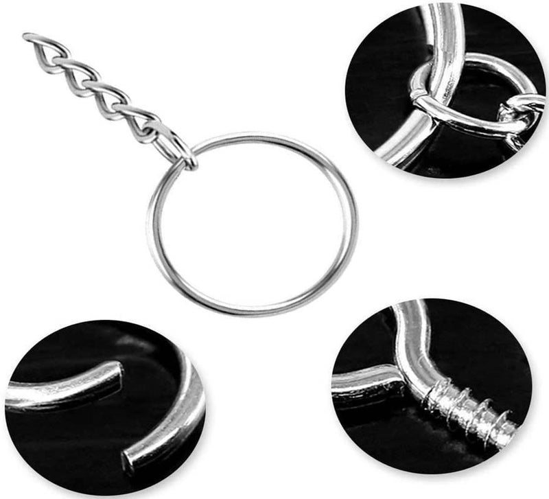 DIY Crafts DIY Crafts 50 Pcs Screw Jump Rings Silvery DK Screw Jump Rings Only DHook Type Swivel Clasps Set Metal Lanyard Snap Lobster Claw Clasps Keychain Rings Eye Screws Jump Rings Screw Hook for Bags J  - Image 3