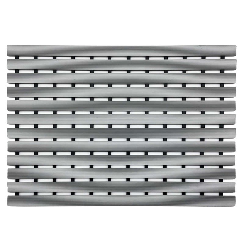 Nicoman Shower Drying Mat NonSlip Bath Drainage Matt Slatted Duckboard Design GREY  61x43cm  24x17 inches