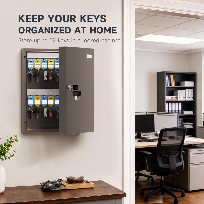 DiDiHere 32 Key Cabinet Organizer, Lock Box, Security Storage for Valets, Hotels, Car and House Keys, Key Keeper Box - Black - Image 5