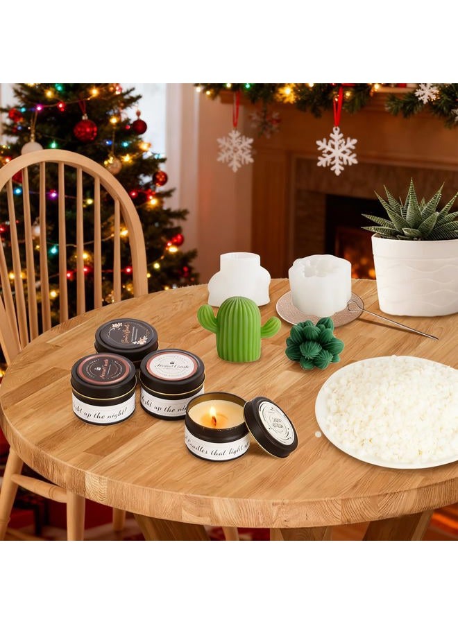 Ksedcon Candle Making Kit for Adults with Wax Pot 1.8 L/60 oz, Soy Wax, Color Dyes, Wooden Sticker - Image 4