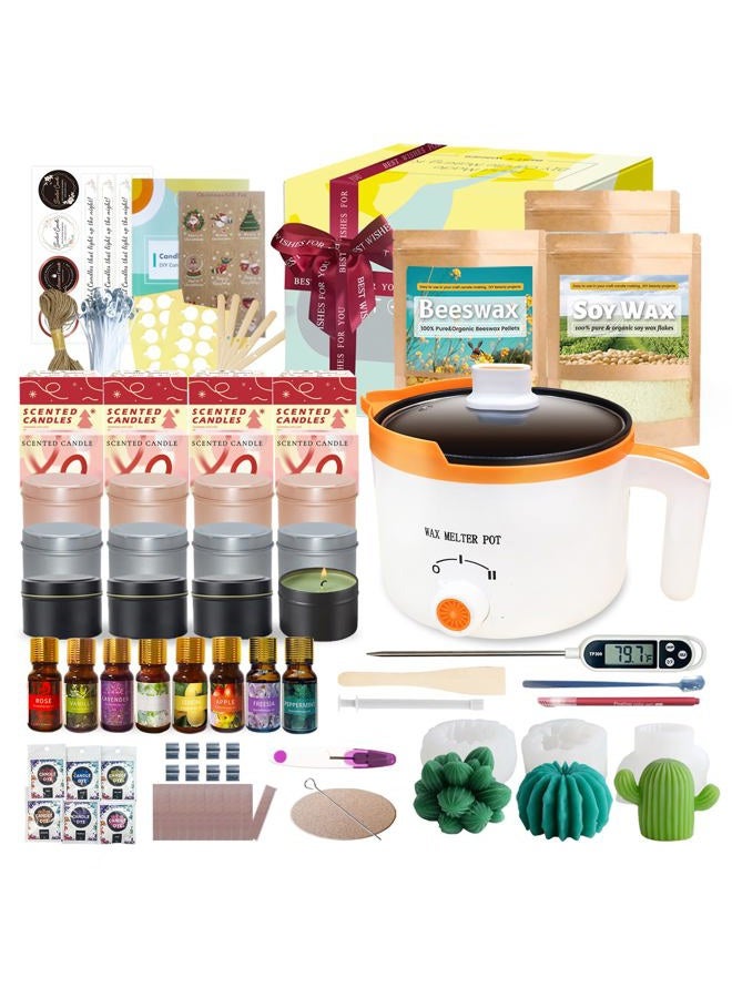 Ksedcon Candle Making Kit for Adults with Wax Pot 1.8 L/60 oz, Soy Wax, Color Dyes, Wooden Sticker - Image 1