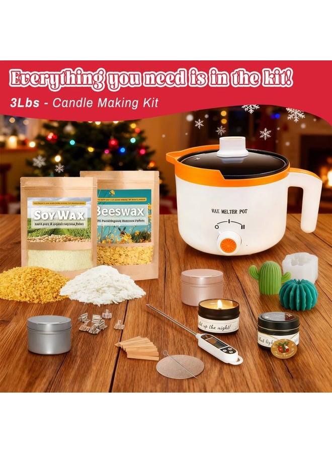Ksedcon Candle Making Kit for Adults with Wax Pot 1.8 L/60 oz, Soy Wax, Color Dyes, Wooden Sticker - Image 3