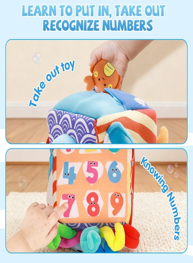 SAIMAND Baby Toys 6-12 Months–Mystery Soft Box with 5 Plush Marine Animals,Rattle,Crinkle Paper & Mirror–Montessori Sensory Toys for 6 Month Old Babies 1-3 Year Old Boy Girl Birthday - Image 4