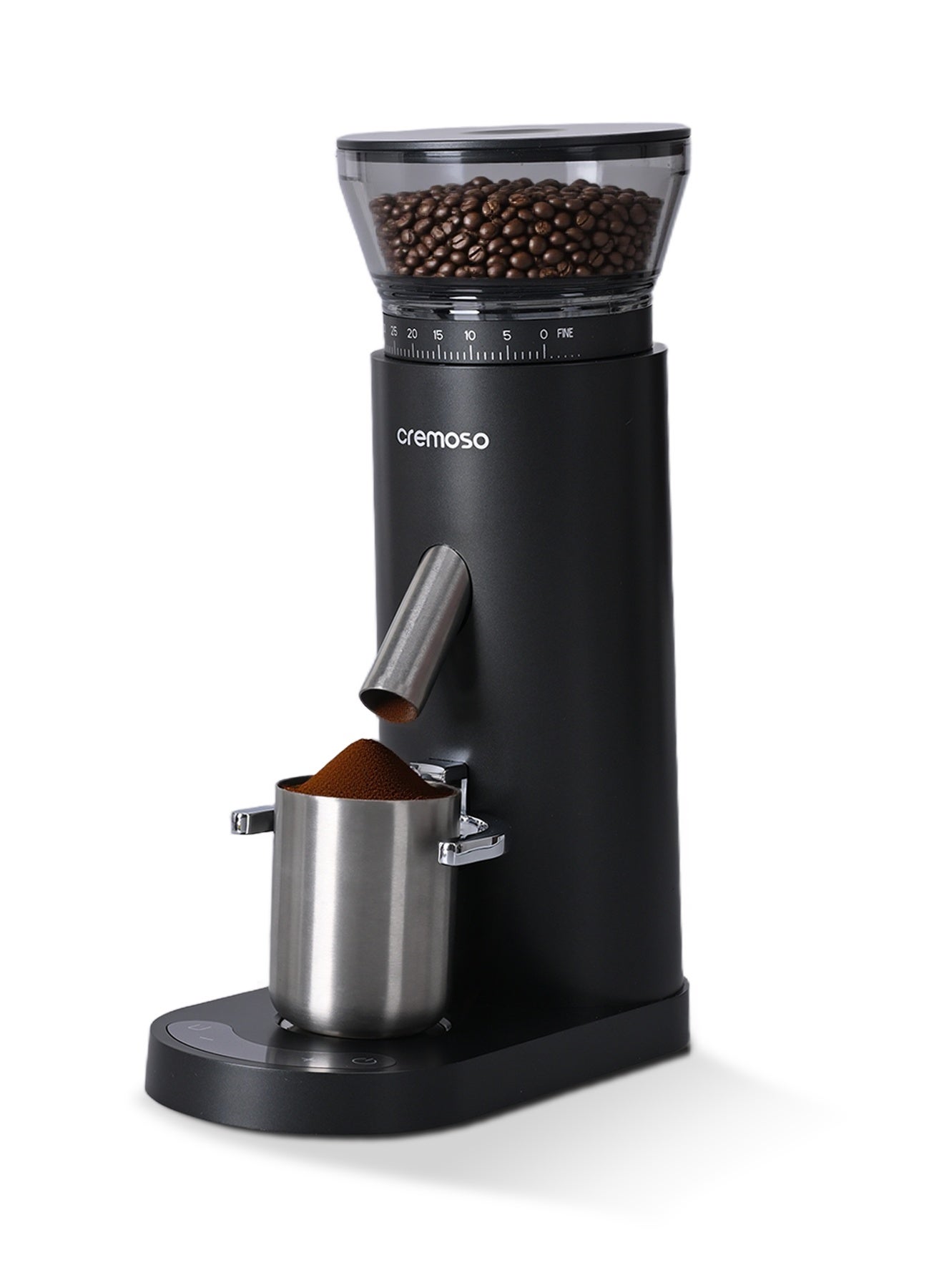V60 Electric Coffee Grinder: 60-Speed Professional Grinding, Isostatic Anti-Static System, Tapered Stainless Steel Burrs, Cordless Design, 130g Capacity.