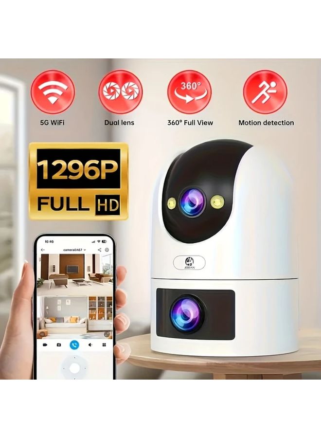 JOOAN 5G Dual Band WiFi Security Camera 360 Panoramic Dual Lens 1296P HD Auto Tracking IP66 Waterproof Intelligent Monitoring - Image 2