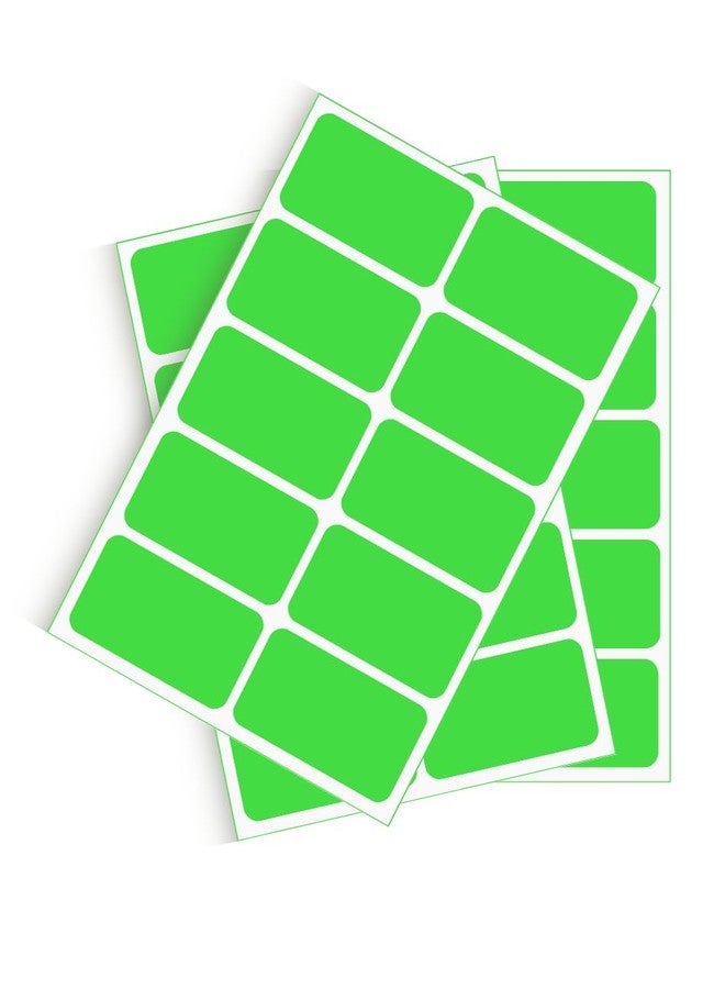 True-Ally 500 Piece Green Fluorescent Color 50x25 mm Sticker Self Adhesive Labels Writable Surface for Kids Activity, File Classification, Mason Jars, Inventory managment (Neon Green) - Image 1