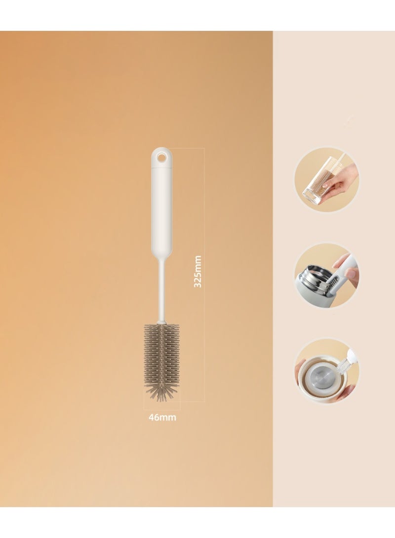 هومستر فرشاة تنظيف زجاجات السيليكون بمقبض طويل، منظف زجاجات المياه لزجاجات الأطفال، قارورة الماء، الزجاجات الرياضية، المزهريات، الأواني الزجاجية، مثالية لفتحات الزجاجات ذات القطر الأصغر - Image 5