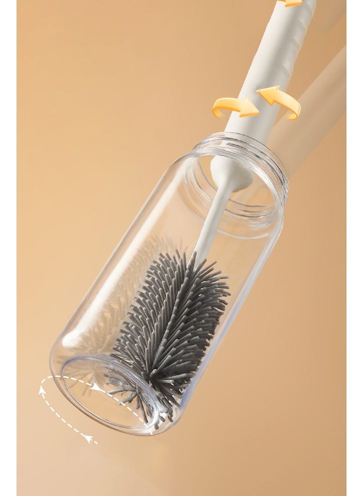 هومستر فرشاة تنظيف زجاجات السيليكون بمقبض طويل، منظف زجاجات المياه لزجاجات الأطفال، قارورة الماء، الزجاجات الرياضية، المزهريات، الأواني الزجاجية، مثالية لفتحات الزجاجات ذات القطر الأصغر - Image 4