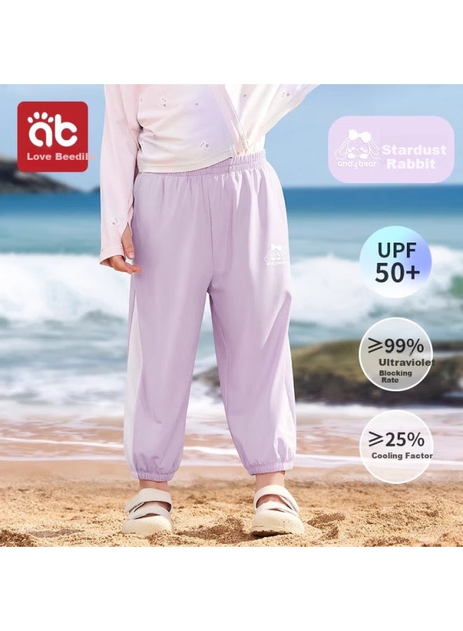 AIBEDILA Aibei Dila Children's Sunscreen Pants Summer Thin Sunshade Mosquito-proof Buckle Uv Protection Sports Pants Children's Pants - Image 1