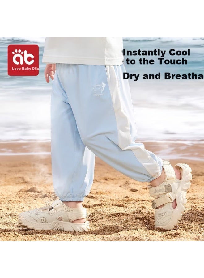 AIBEDILA Aibei Dila Children's Sunscreen Pants Summer Thin Sunshade Mosquito-proof Buckle Uv Protection Sports Pants Children's Pants - Image 4
