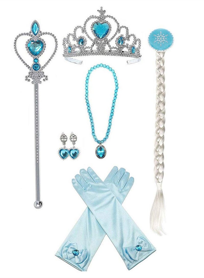 6Pcs Princess Elsa Cinderella Rapunzel Dress up Accessories Set