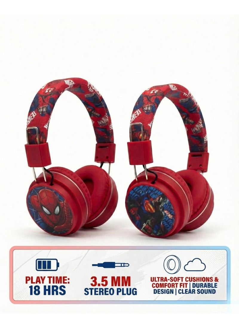 SPIDERMAN Spider-Man Edition Kids Wireless Foldable Over-Ear Headphones AH-906A2 – Comfortable Design, Clear Audio & Safe Listening - Image 3