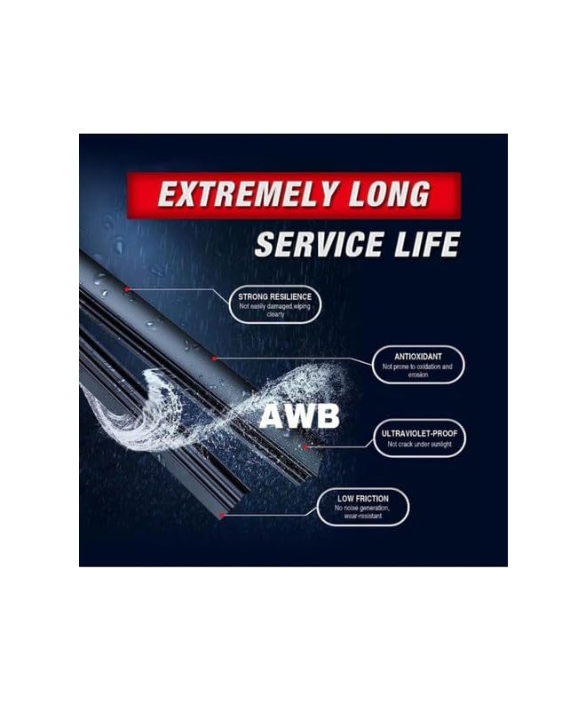 AWB® Hybrid Wiper Blades Front & Rear Compatible with Honda Elevate (pack of 3) - Image 4