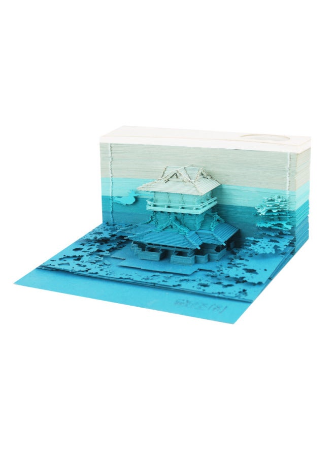 Chinese-style Mid-autumn Festival Creative Cultural And Creative Gifts, Guanghan Palace Paper Sculpture Miniature Architecture Desktop Ornaments, 3d Stereo Sticky Notes