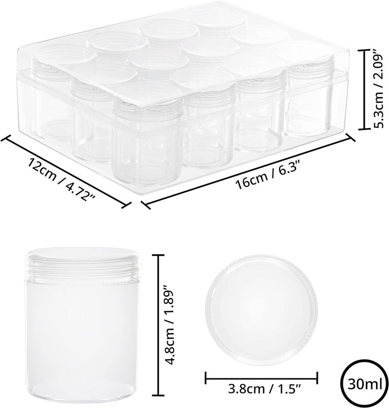 Darkness DARKNESS Clear Plastic Bead Storage Organiser Box 12 Removable Compartment Containers with Lids for Diamond Dot Painting Beads Jewellery DIY Nail Art Earrings Glitter Embroidery  - Image 2
