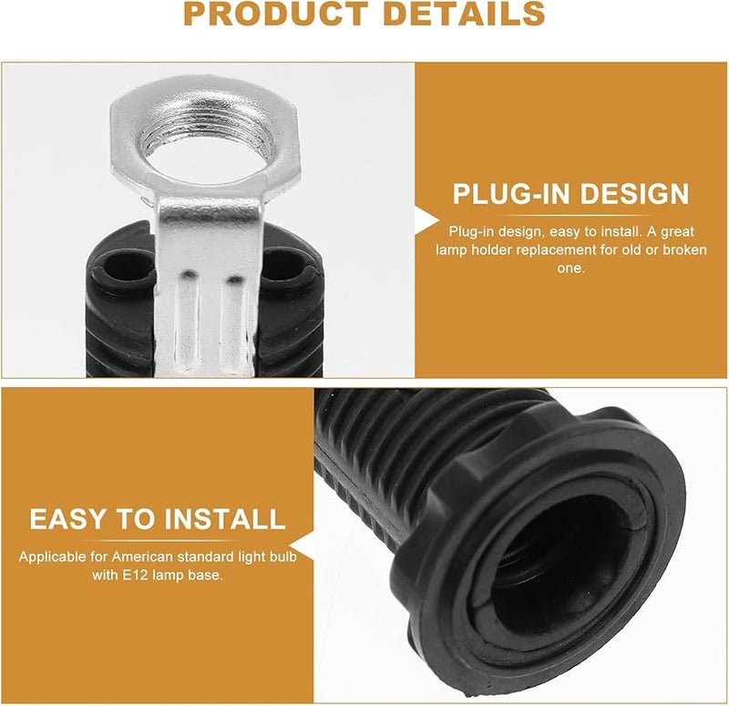 جارنيك 10 قطعة قاعدة E12 حامل مصباح لمبات الشمعدان للإضاءة المعلقة سهلة التركيب افعلها بنفسك - Image 5