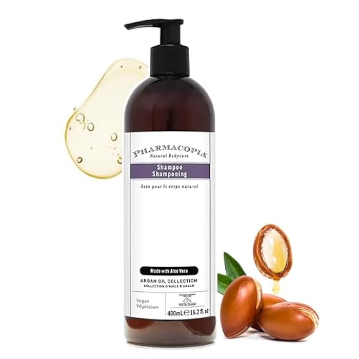 Pharmacopia Hotel Argan Oil Shampoo – Natural Hair Care with Plant Based & Organic Ingredients - Aloe Vera wtih Green Tea and Melon Essence - Vegan, Cruelty Free, No Paraben, 16.2 oz - Image 1