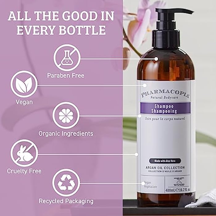 Pharmacopia Hotel Argan Oil Shampoo – Natural Hair Care with Plant Based & Organic Ingredients - Aloe Vera wtih Green Tea and Melon Essence - Vegan, Cruelty Free, No Paraben, 16.2 oz - Image 3