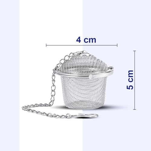 BLUE TEA - Bucket Tea Infuser | Easy Clean Stainless Steel Infuser with Chain Hook | Perfect for Loose Leaf Teas, Herbals, Spices | Fine Steeper, Diffuser, Filter | Featured in Shark Tank | Reusable - Image 2