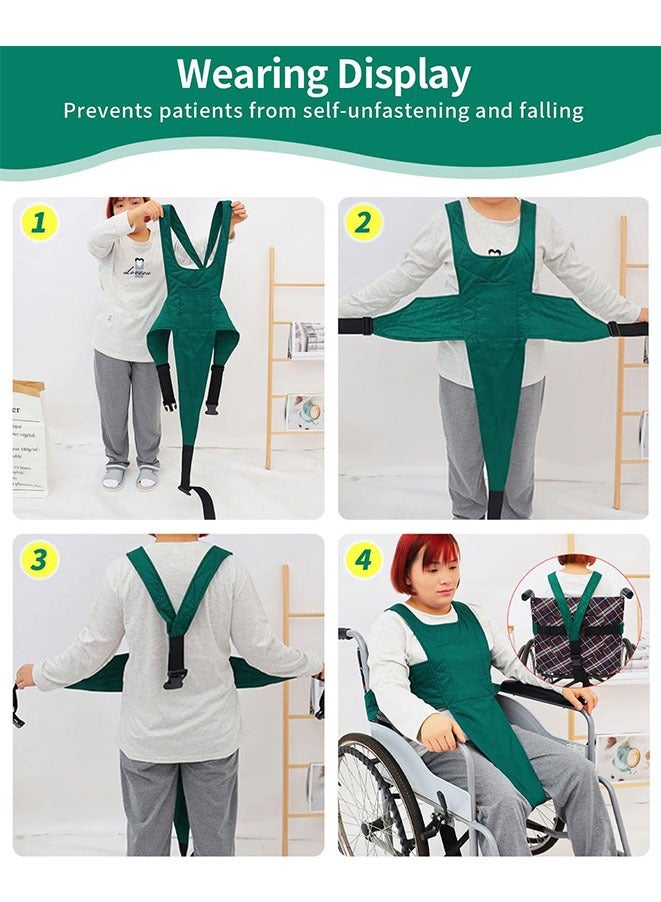 Muyixin حزام مقعد الكرسي المتحرك لكبار السن، أحزمة طبية للمستشفى مع حزام مضاد للانزلاق، ملائمة مريحة للمرضى كبار السن، أحزمة مقاعد الكراسي المتحركة العالمية للبالغين - Image 4