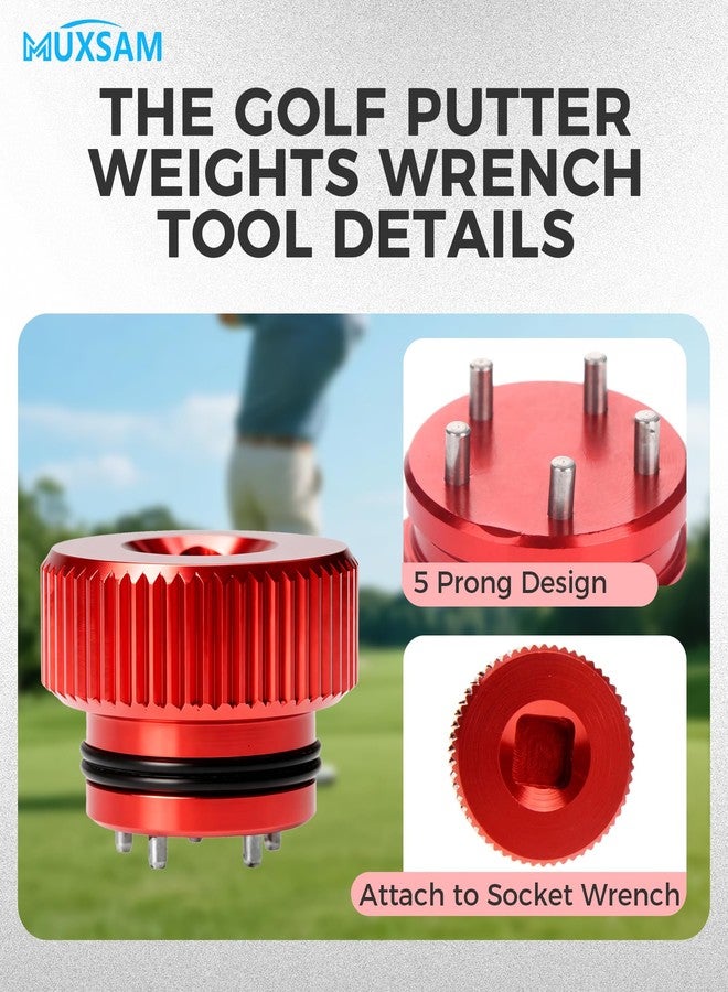 MUXSAM Golf Putter Weights Wrench Tool, 1-Pack Round Golf Screw Wrench Spanner Tool for Titleist Scotty Cameron Putter(Red) - Image 3