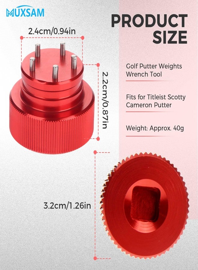 MUXSAM Golf Putter Weights Wrench Tool, 1-Pack Round Golf Screw Wrench Spanner Tool for Titleist Scotty Cameron Putter(Red) - Image 2