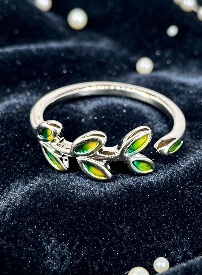 Take Two Silver Tone Olive Branch Ring