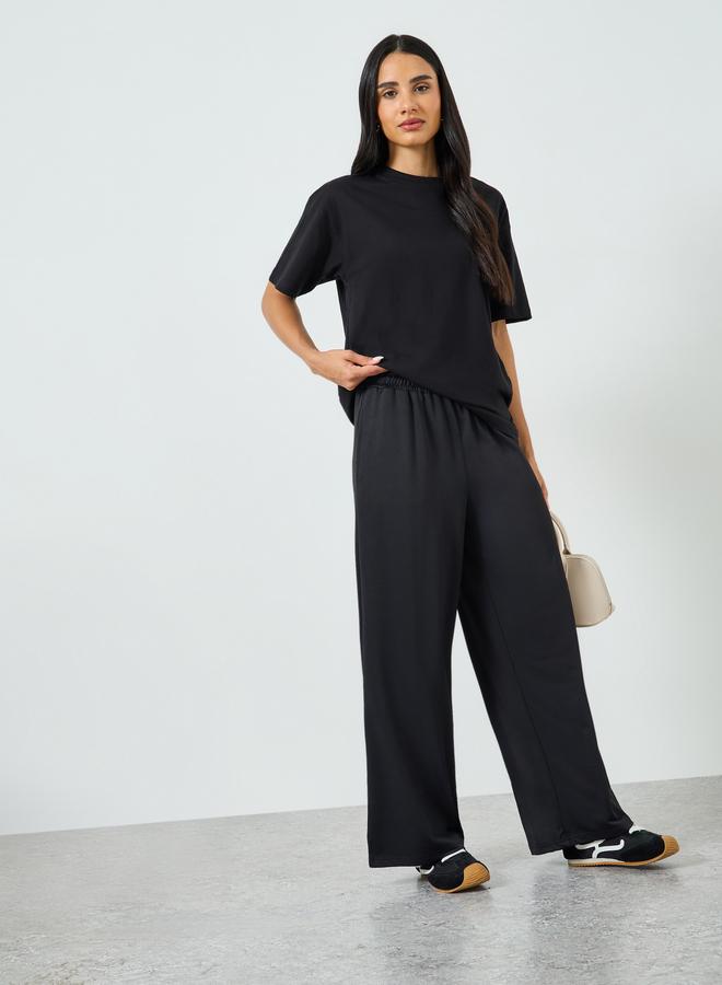 Styli Black Oversized Cotton T-Shirt - Image 4