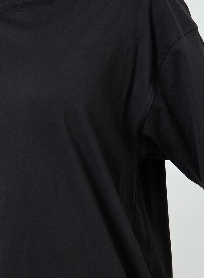 Styli Black Oversized Cotton T-Shirt - Image 2