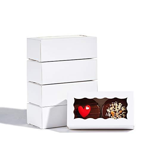JCXPACK 12PCS 4.17 x 2.16 x 1.37 Inches Premium White Macaron Boxes for 2, Macaron Containers, Macaron Packaging for Wedding, Party, Thank You Favors - Image 3
